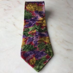 Vintage Gianfranco Bini jewel colors silk necktie